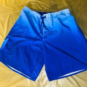 BLUE OMBRÉ CARGO SWIM SHORT